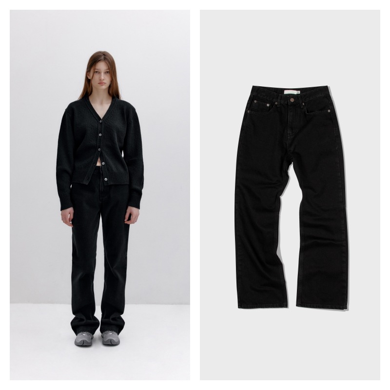 【LOW CLASSIC】 BOOT-CUT JEANS : BLACK