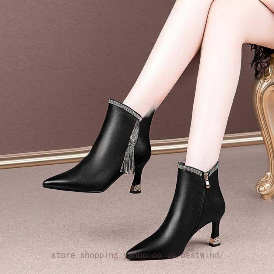 2025新品 数量限定 ブーティー 大きいサイズ 歩きやすい 疲れにくい ハイヒール 7センチ ピンヒール 小さいサイズ ブーツ 秋冬 ショートブーツ サイドジッパー オフィス 短納期