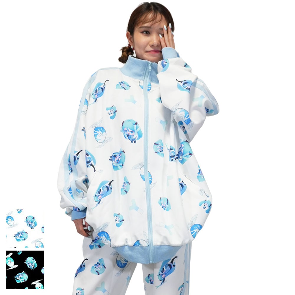 初音ミク ジャージジャケット ジャージ 長袖 ファッション 原宿 原宿系 ミク パステル 水色 かわいい サイバー jct-hm-jj-03