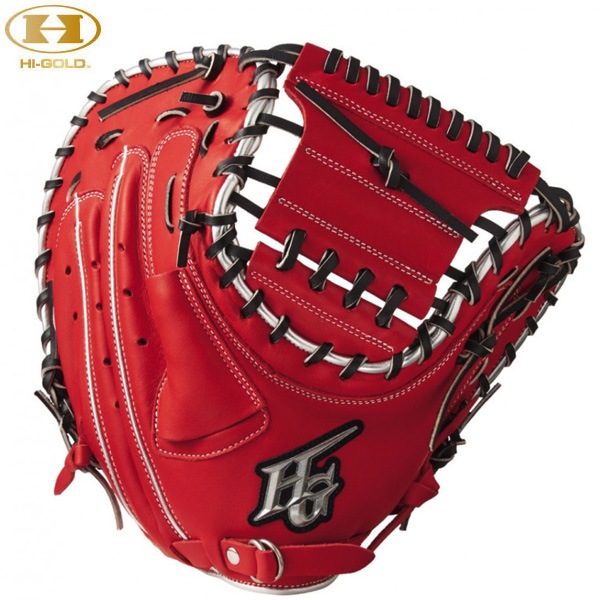 ハイゴールド Hi-GOLD ソフトボール2023モデル捕手用ミット BSG-265M レッド×オレンジブラック BSG265M 野球 ベースボール ソフトグラブ グローブ 右投げ