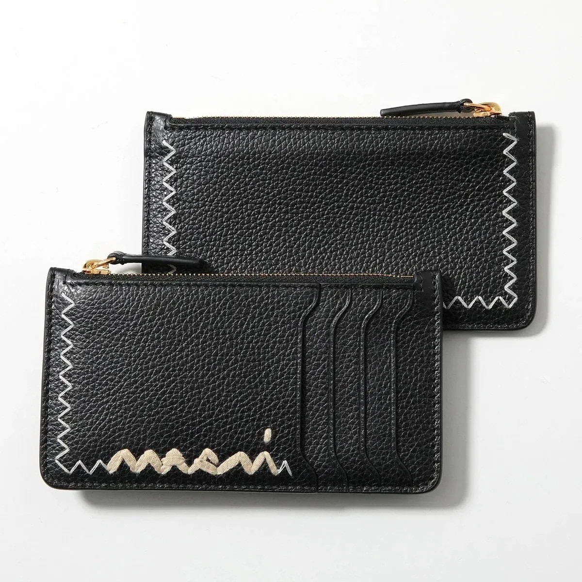 MARNI マルニ コインケース PFMO0111U3 P6533 メンズ カードケース フラグメントケース レザー ロゴ 刺繍 ミニ財布 00N99 PFMO