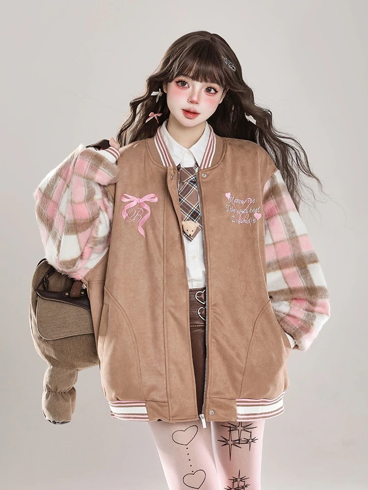 2024秋冬 長袖 あったか アウターかわいい 韓国トップス 厚手異素材暖かい 防寒 羽織りレディースコーデカジュアルシルエット裏ゆったりファッション系サイズ丈色っぽ 女っぽきれいめ大人合成フェイク黑