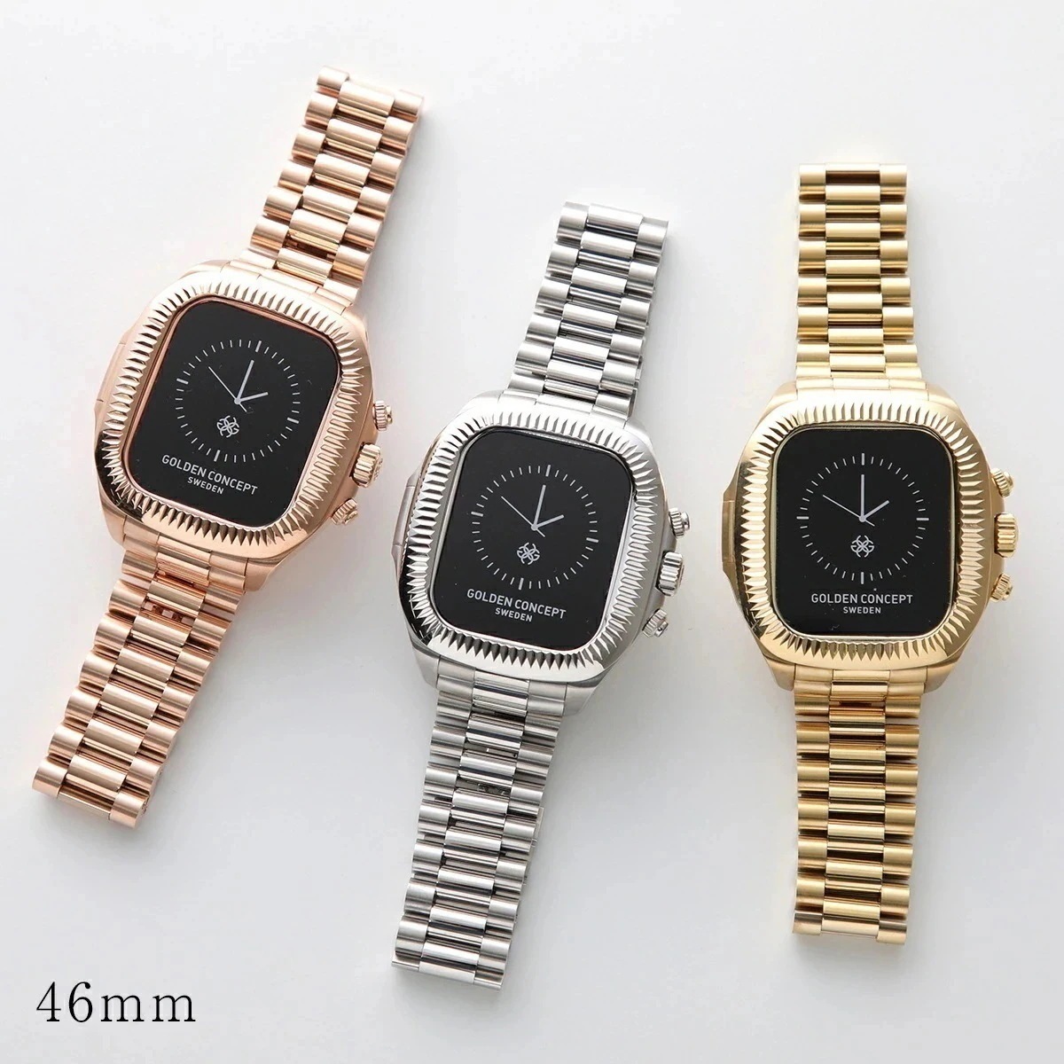 GOLDEN CONCEPT ゴールデンコンセプト Apple Watch Case アップルウォッチケース CROWN CLASSIC CRC46 ステンレススチール カラー3色