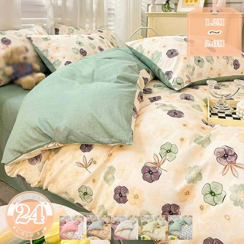 クーポン 布団カバー シングル ダブル 3点セット/4点セット セミダブル 寝具カバーセット 花柄 フラットシーツ 枕カバー 丸洗いOK 寝具カバー 掛け布団カバー ボックスシーツ 布団カバー オール