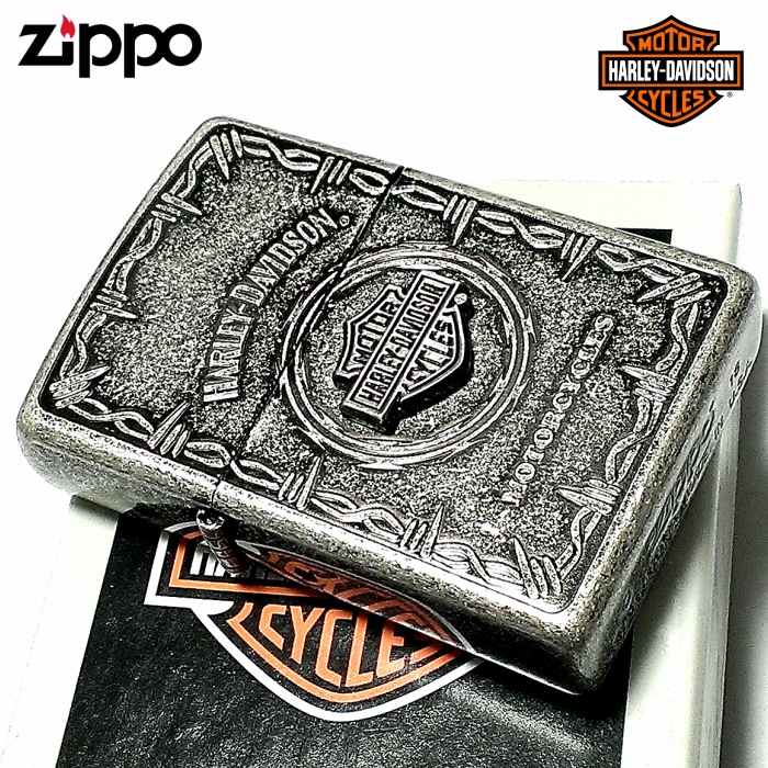 ZIPPO ライター ハーレーダビッドソン ジッポ アンティーク シルバー 古美バレル仕上げ 彫刻 かっこいい 日本限定モデル メタル おしゃれ メンズ ギフト プレゼント