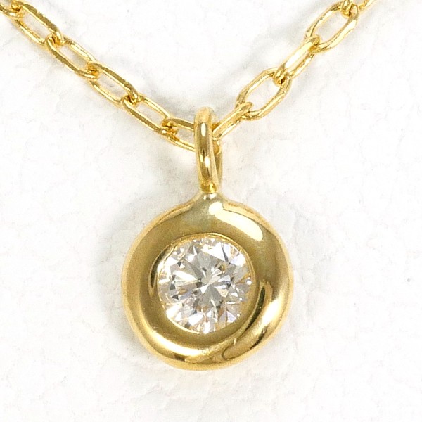 K18 18金 YG イエローゴールド ネックレス ダイヤ 0.05 約40cm ジュエリー 中古