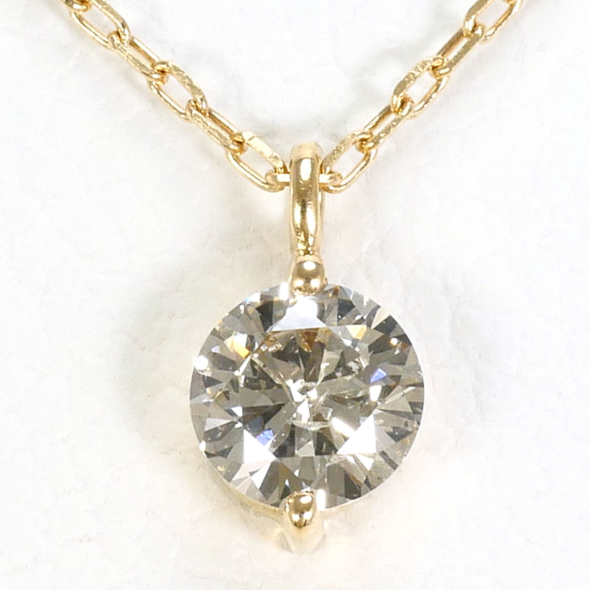 エステール K10 10金 YG イエローゴールド ネックレス ダイヤモンド 0.15ct 総重量約0.6g 約40cm 中古