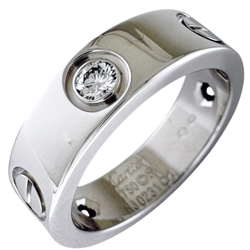 カルティエ ラブ リング 指輪 11号 18金 K18ホワイトゴールド ダイヤモンド CARTIER 中古 美品