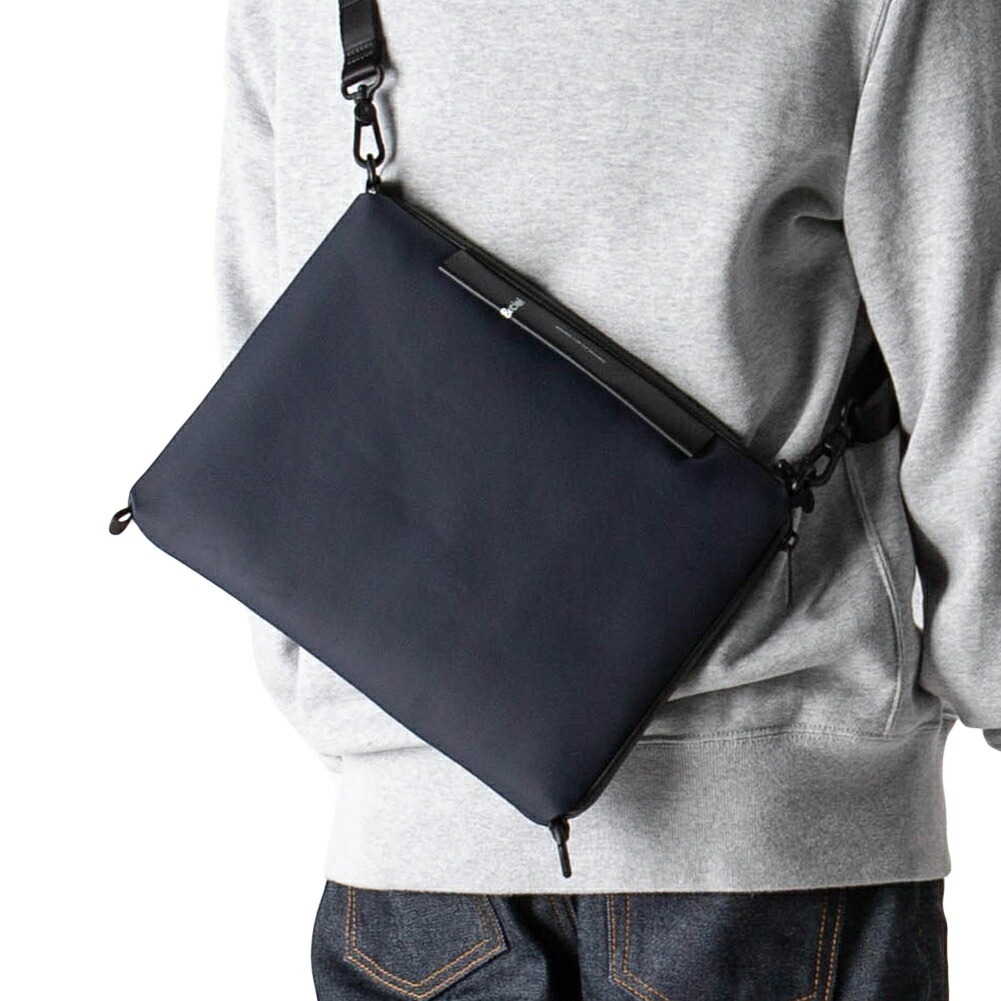 ショルダーバッグ サコッシュ 斜め掛け ブルー クロスボディ タブレット収納 メンズ バッグ
