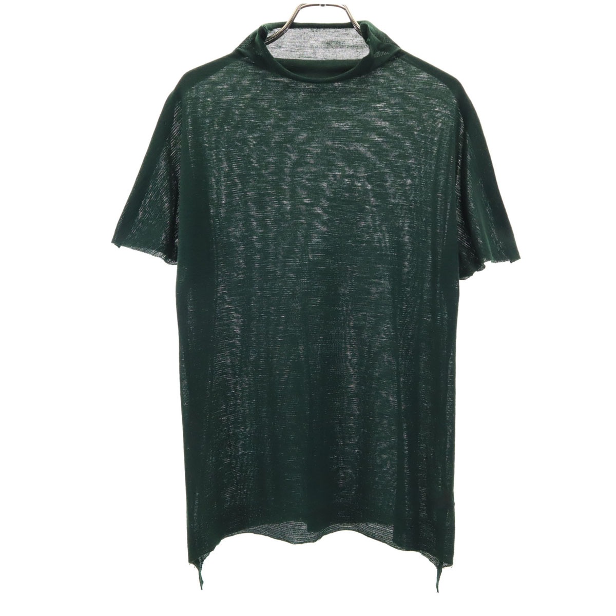 HaaT ISSEY MIYAKE ハート イッセイミヤケ 日本製 ウールブレンド 半袖 カットソー 2 グリーン系 ストレッチ レディース 古着