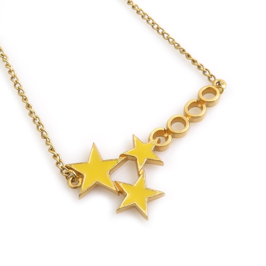 シャネル CHANEL ネックレス COCO スター メタル/エナメル ゴールド/イエロー レディース e61772a