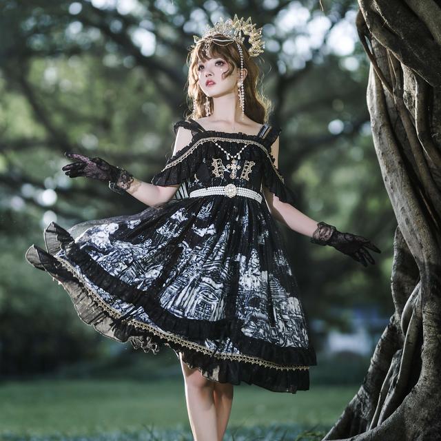 二点セット ロリータマジックドレスゴシックダークロリードレス