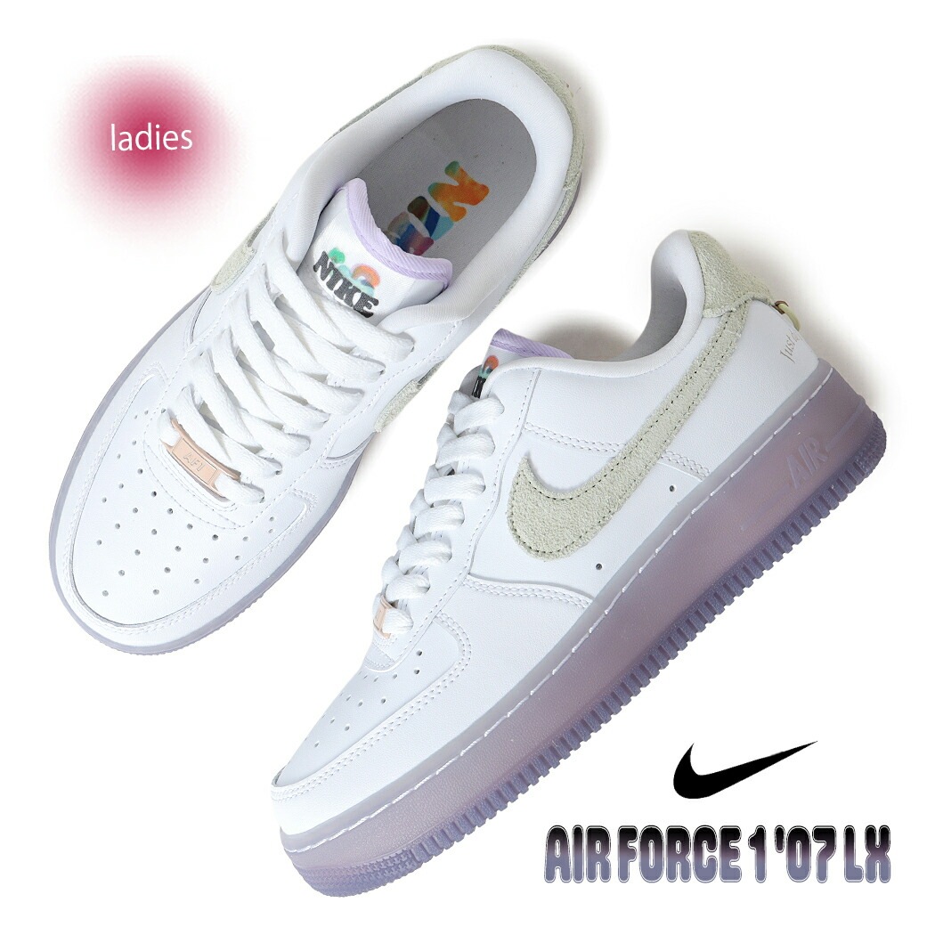 NIKE ナイキ ウィメンズ エアフォース スニーカー WMNS AIR FORCE 1 07 LX WHITE/BARELY GREEN ( 白 ホワイト レディース HF5719-139 )