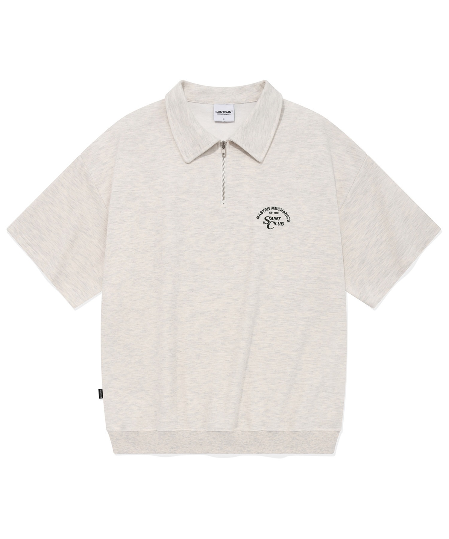 SP Emblem Collar Sweat Short Sleeve T-Shirt-Oatmeal