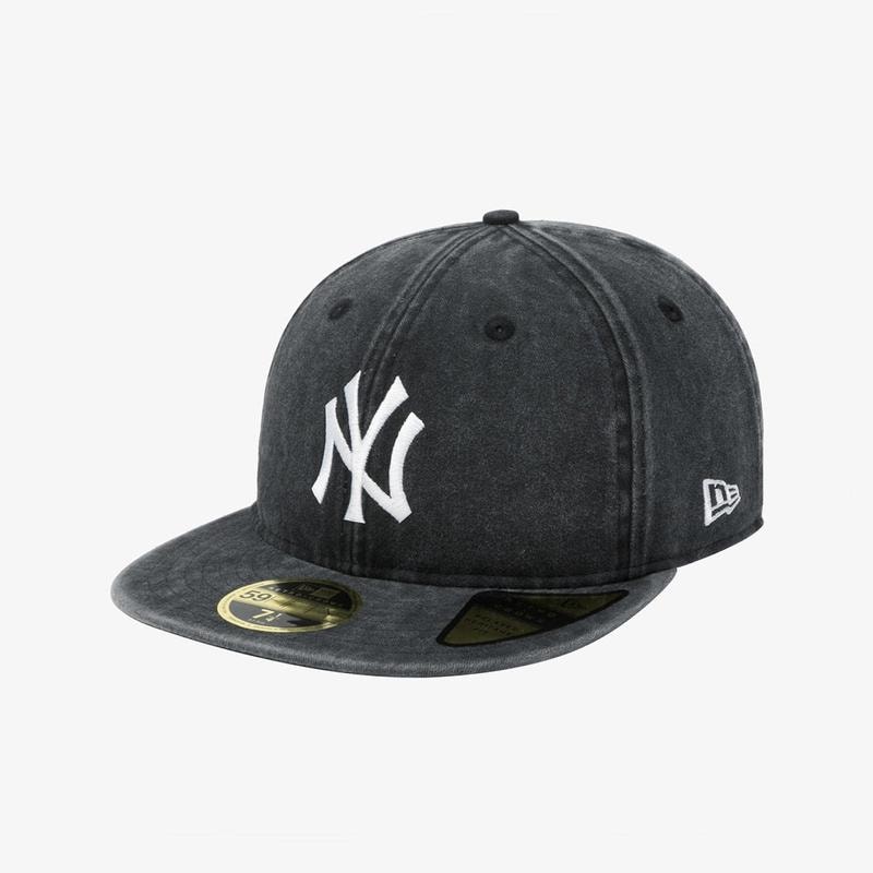 MLB ニューヨーク ヤンキース ピグメント アシッド ウォッシング レトロ クラウン フィテッドキャップ ブラック 14881442