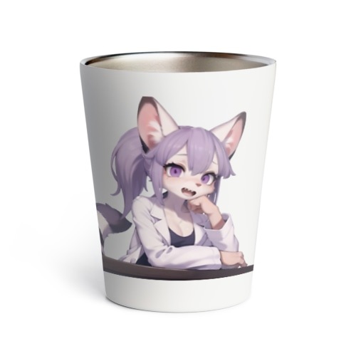 【文字入れ可能受注生産】キツネザルの女の子　カイラ サーモタンブラー