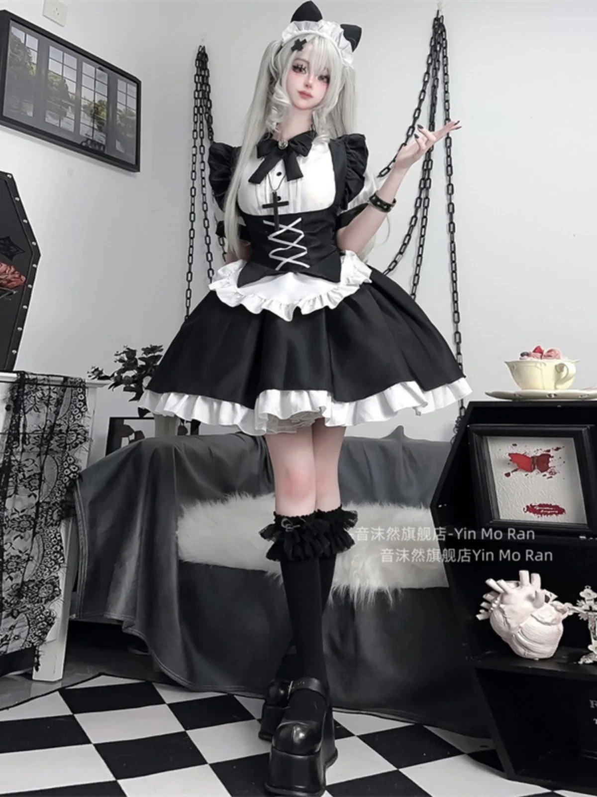 今 短纳期 4点 セットアップ ワンピース ハロウィン 大人 仮装 コスム服 衣装 学園祭 文化祭 ファッション系 レディース セクシー型 ブラック かわいい