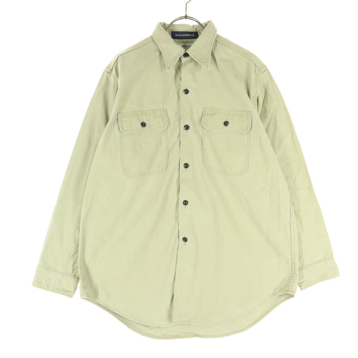 MADISON BLUE マディソンブルー 日本製 長袖 コットンシャツ 1 ベージュ系 メンズ 古着