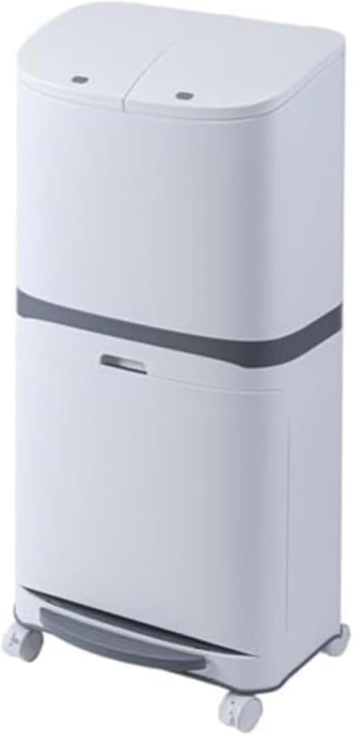 ゴミ箱 分別 ゴミ箱 蓋付きゴミ箱 45Ｌ大容量 スリム ごみ箱 分別ゴミ箱 キャスター付き ダストボックス キッチン 生ゴミ 縦型 塵箱 ペダル式 両開き 密閉 袋が見えない 分別ワゴン 垃圾桶 ご