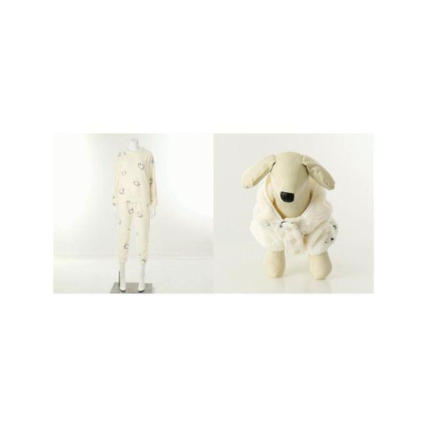 ビーナス正常 極細糸 ホッキョクグマ刺繍 女性室内着+ 犬服 カップルセット VEP396WS V.._P413631753