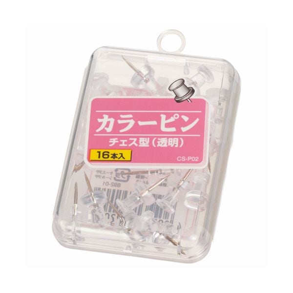 （まとめ） ライオン事務器 カラーピンチェス型針長さ10mm 透明 CS-P02 1箱（16本） (×30セット)