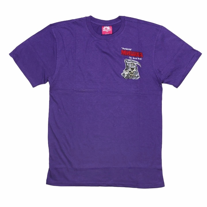 MISHKA Tシャツ 半袖 メンズ 春夏用 紫 大きいサイズ ミシカ おしゃれ かっこいい 派手 総柄 CYCO SIMON サイコサイモン スカル ドクロ