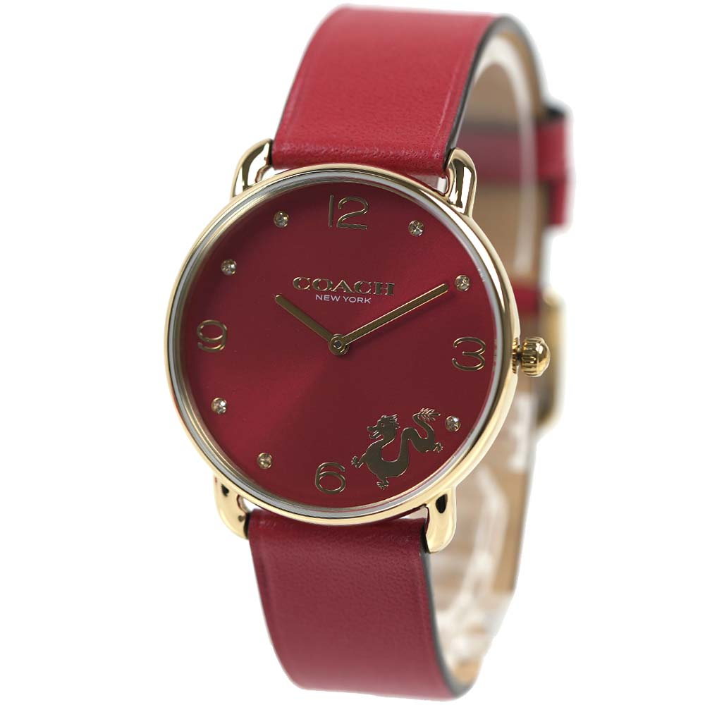 コーチ 腕時計 COACH エリオット 干支 辰 ドラゴン レッド サンレイ ダイヤル GP ケース レッドレザーストラップ 14504239