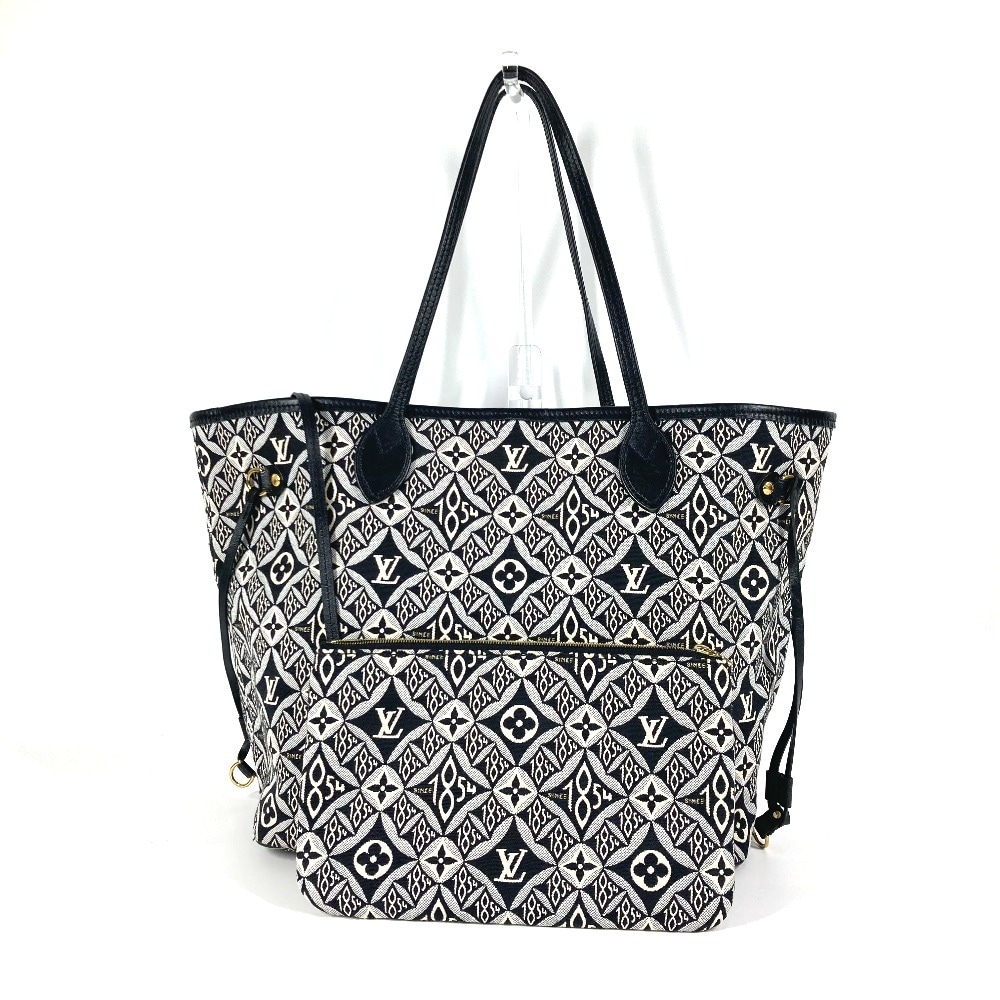 ショルダーバッグ M57230 ネヴァーフルMM モノグラム SINCE1854 トートバッグ 肩掛け カバン ポーチ付き ジャガード ブラック