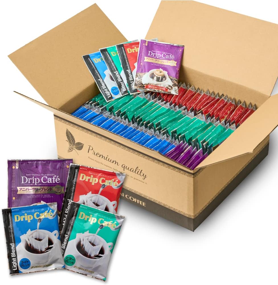 澤井珈琲 ドリップコーヒー コーヒー 専門店 ドリップバッグ コーヒー セット 8g x 100袋 (人気3種x30袋 アニバーサリーブレンドx10袋)