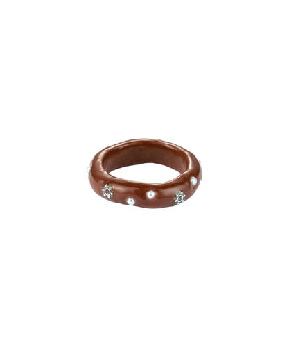NFF flower farm ring brown フラワーファームリング ブラウン 韓国アクセサリー 正規品 レディース 指輪