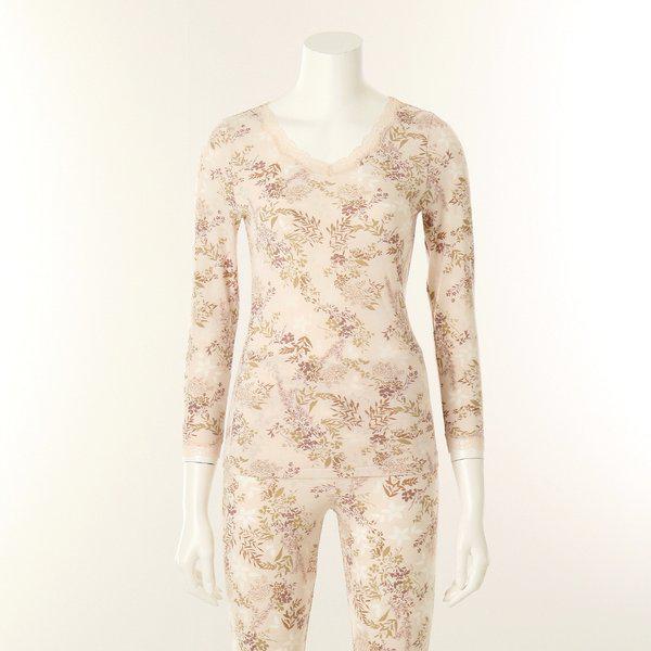 女性用バーンアウトプリント長袖インナーウェア（WLG2550C BR）_s