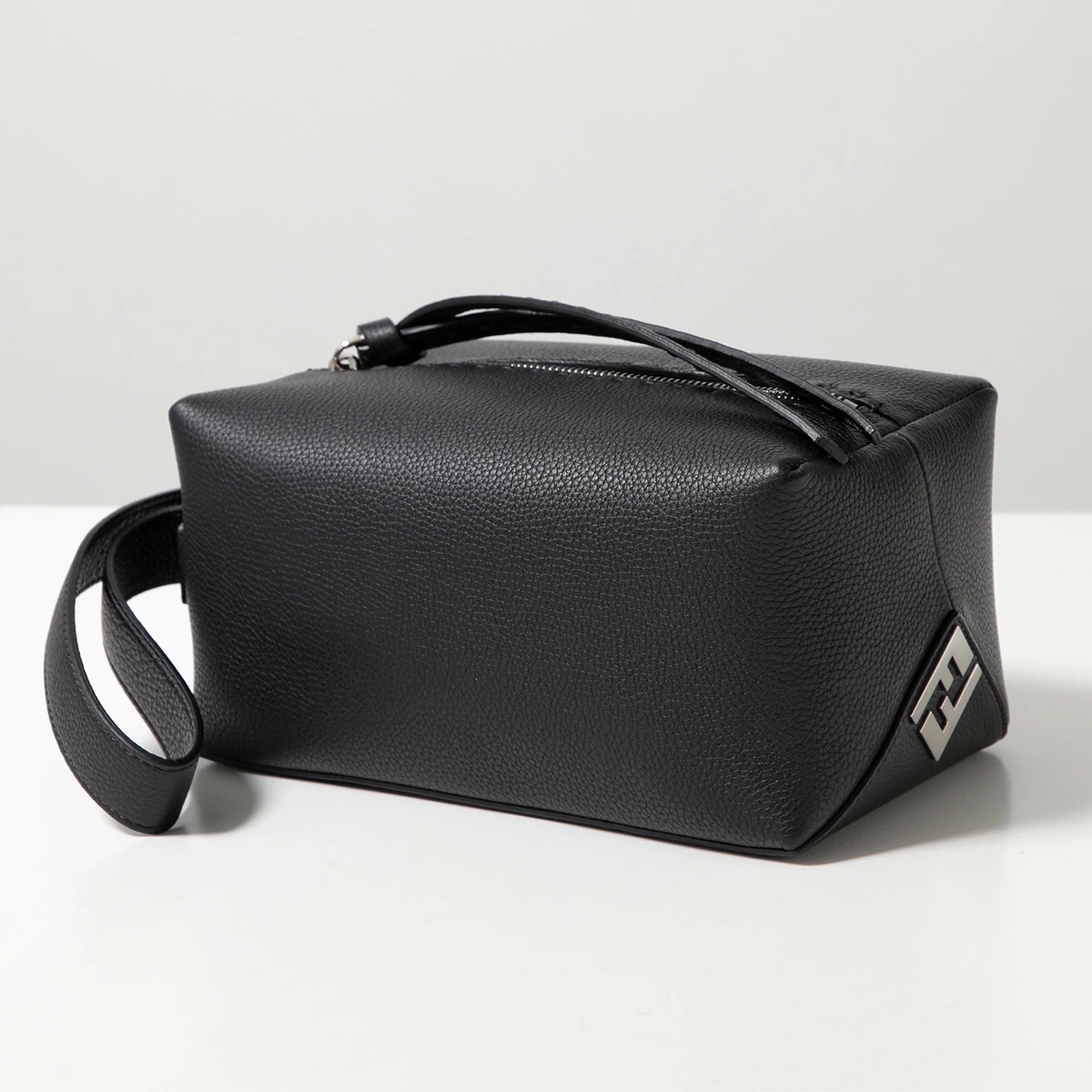 FENDI フェンディ クラッチバッグ 7N0149 ASIK メンズ レザー セカンドバッグ ゴルフ カートバッグ 鞄 F0GXN/BLACK+PALLADIO