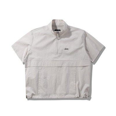 JQ2JPU293 ベージュ 男女兼用 バンド 半袖 アノラック_SC 9,107円