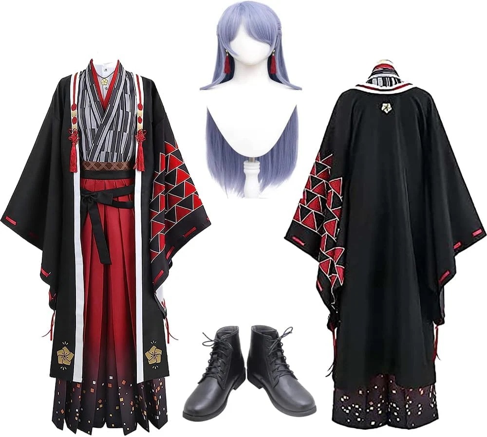 新作入荷コスチュームげんづきとうじろう 弦月藤士郎 和服 コスプレ 衣装 仮装 バーチャル YouTuber vtuber ハロウィン クリスマス 文化祭 イベント 祭り プレゼント 贈り物 ウィッグ