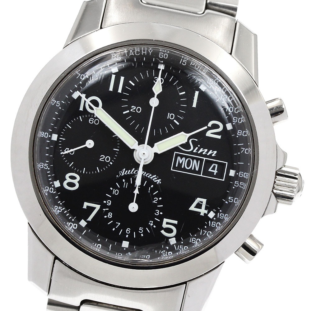 ジン Sinn 103.B.AUTO.POL.TY クロノグラフ デイデイト 自動巻き メンズ 保証書付き_938359【中古】