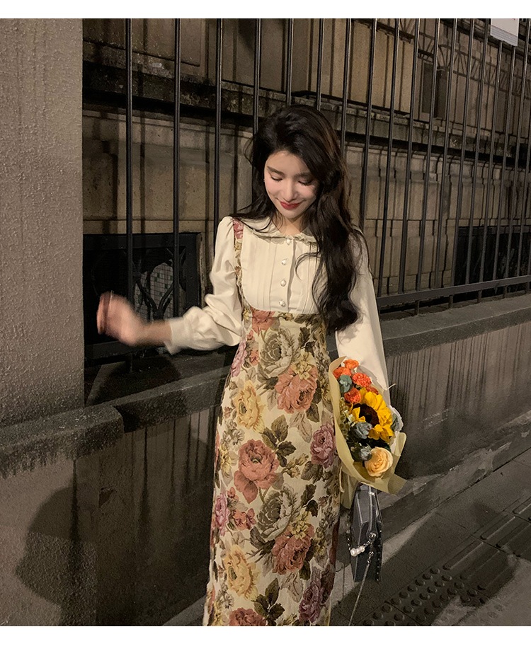 レディース ファッション 個性的なデザイン フレンチ レトロ 刺繍 ロング スカート ウエスト ドレス 花柄 ＳXL かわいい 大人可愛い きれいめ シンプル カジュアル 大人 上品 おしゃれ お洒落