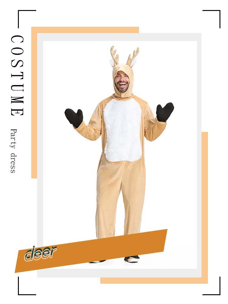 ハロウィン衣装 ヘラジカ匹 鹿 エルク鹿 パジャマ着 に服を着せる 漫画 人形 動物 着ぐるみ アニマル 大きいサイズ 大人用 メンズ 女性用 男女兼用 コスチューム 衣装 仮装 キャラクター演出 コ