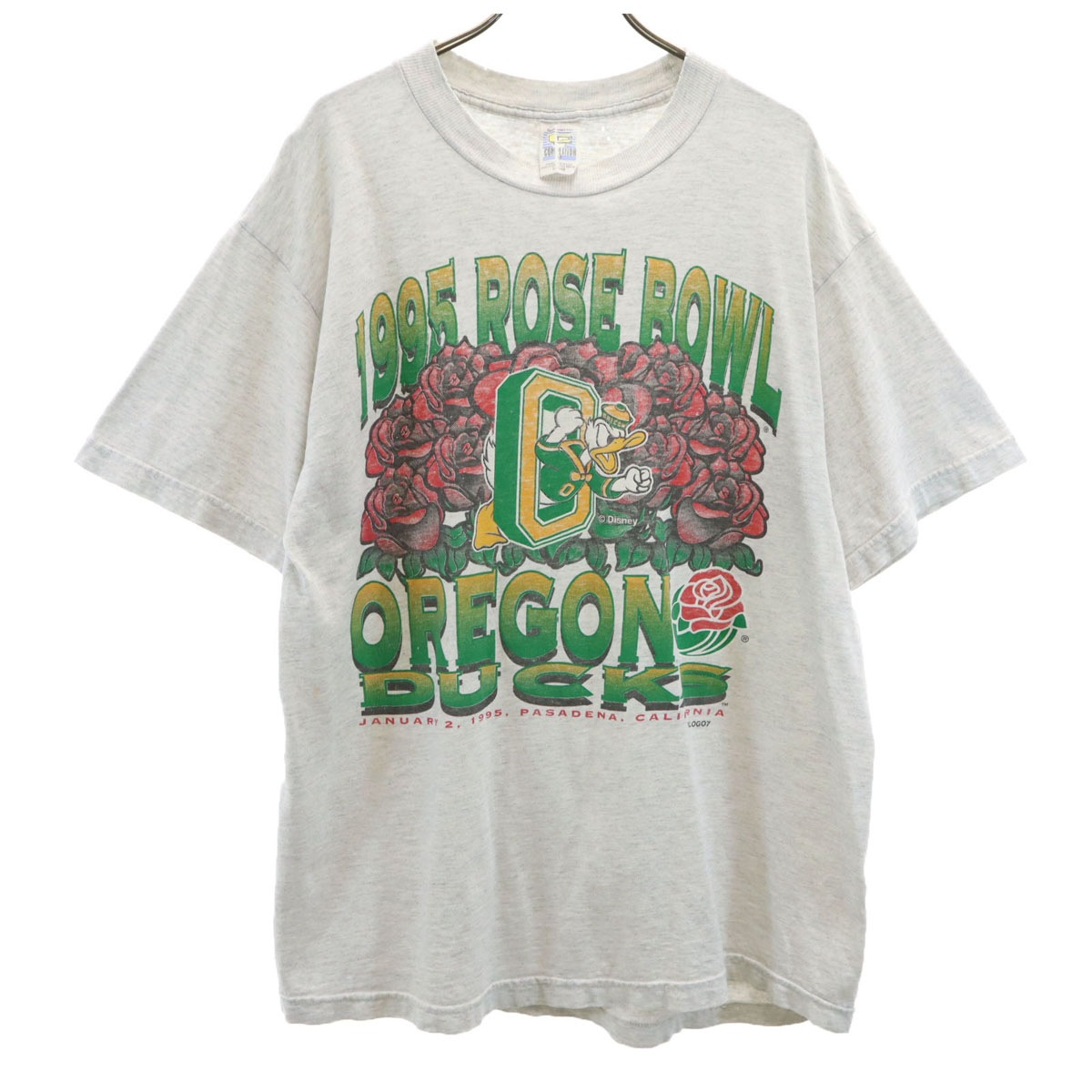 COMPETITOR 90s オールド 1995年 ローズボウル ドナルドダック 半袖 Tシャツ L グレー ディズニー メンズ 古着