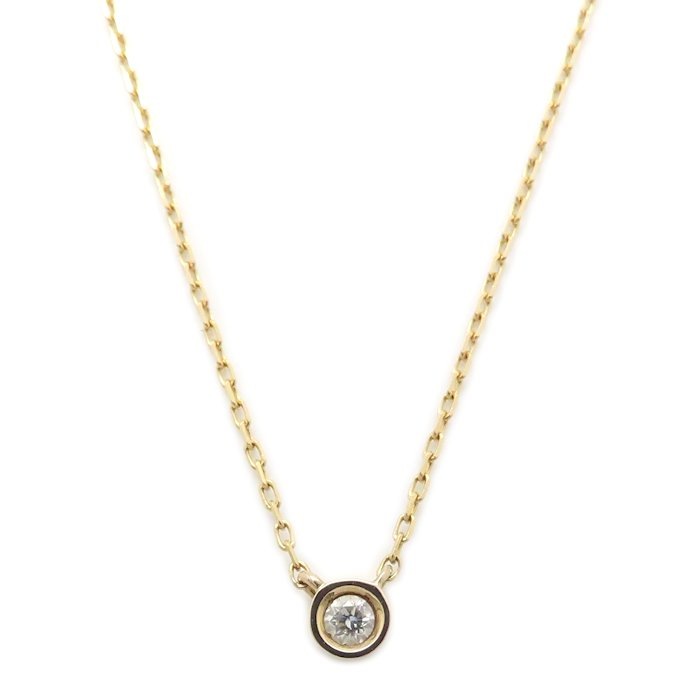 ダイヤモンド ネックレス ダイヤモンド0.03ct K18PG ピンクゴールド レディース/295371【中古】