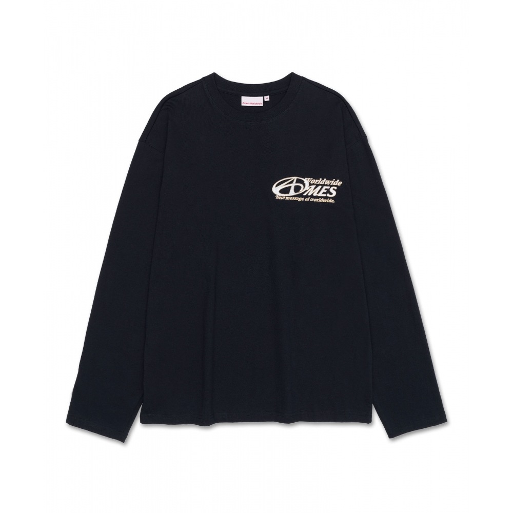 ゲームズ-ワールドワイドシンボルロゴ刺繍 LS Tシャツネイビー