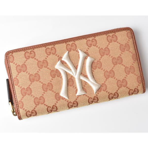 財布 GUCCI 長財布/ニューヨークヤンキースコラボ GGブリックレッド/ベージュ 547791 36,400円