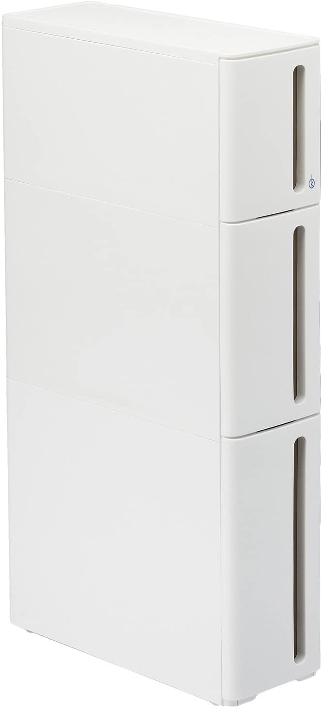 サンカ ストランティ キャスター付き 隙間収納 17cm 引き出し 3段 ホワイト すぐに使える完成品 一般的なキッチンと同じ高さ(85cm) 重ねて使えるロック機構 引き出し落下防止ストッパー 付き