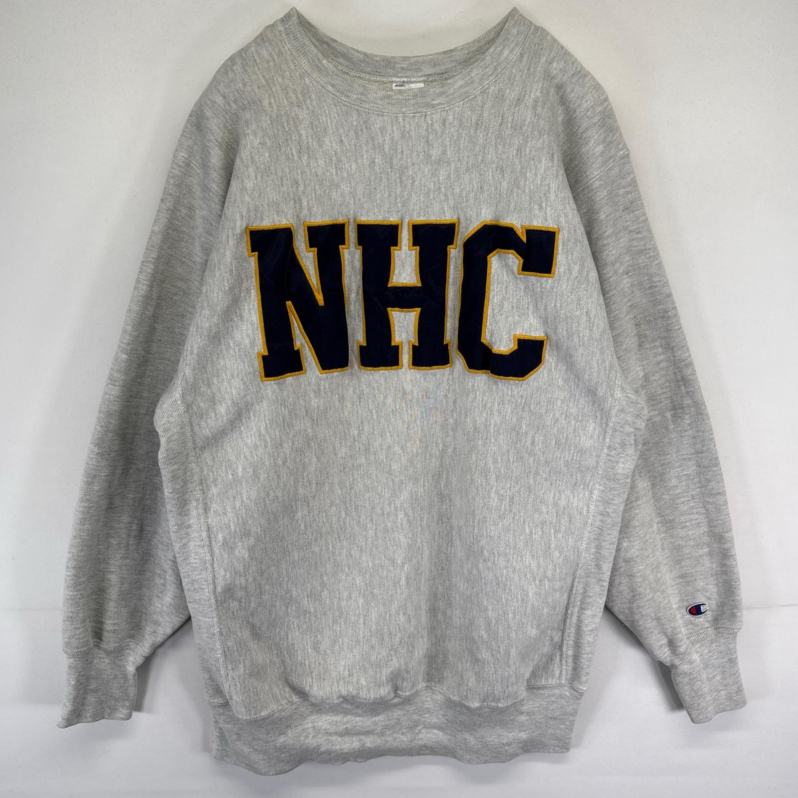 古着 90s/90年代 USA製 スウェット リバースウィーブ トレーナー NHC 大きいサイズ 2XL グレー メンズ
