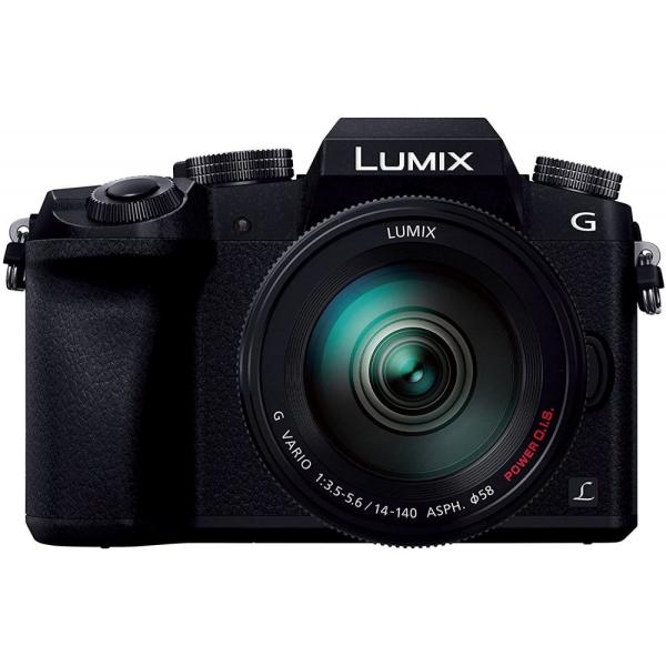 【中古】パナソニック Panasonic カメラ ルミックス G7 レンズキット 高倍率ズームレンズ付属 1600万画素 ブラック DMC-G7H-K
