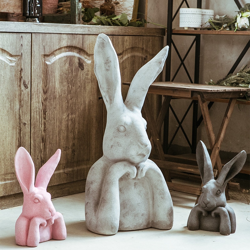 ウサギの装飾オブジェ 高さ79cm