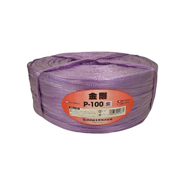 （まとめ）司化成工業 ツカサ 手結束用PP縄（ツカサテープ） 紫 P-100VI 1巻[x3]