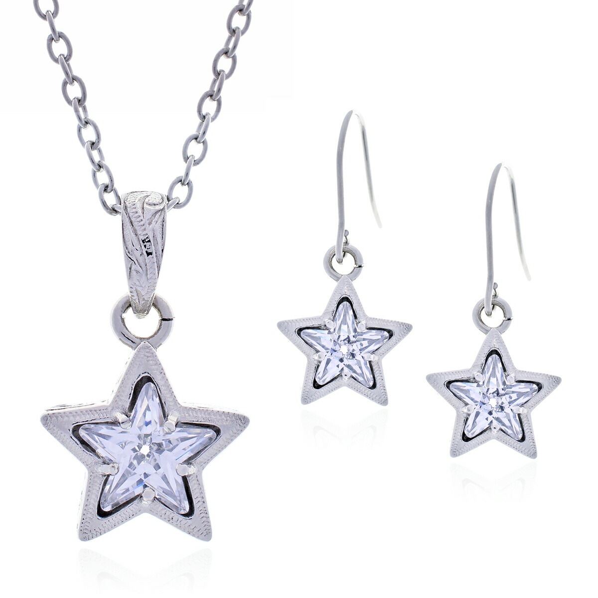 ハワイアンジュエリー フックピアス ネックレス セット レディース スター 星 サージカルステンレス