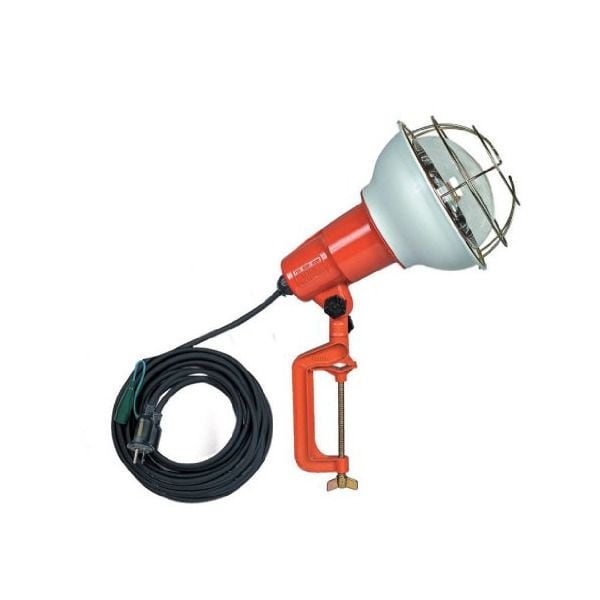 RE-505K (500W 5Mアースツキ) 防雨型作業灯 リフレクターランプ 500W 100V接地付5m バイス付 メーカー直送