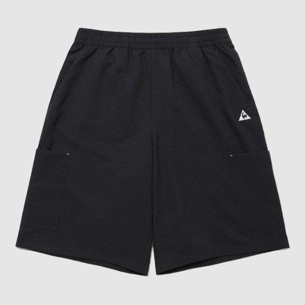 半ズボン BQK QR223LHP63-BLK ユニ シアサッカー バミューダ ショートパンツ / BLACK