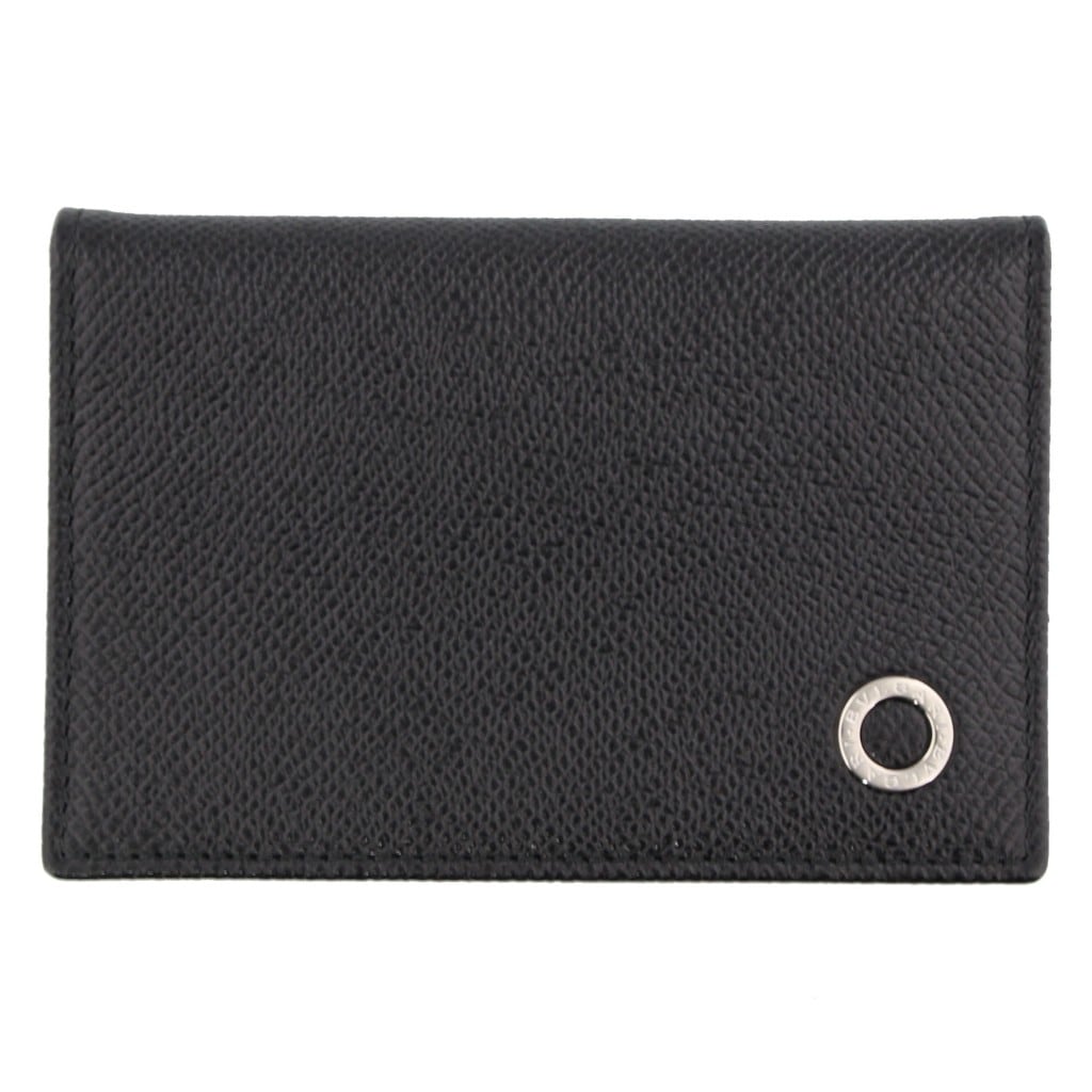 BVLGARI 30400 ブルガリ ブルガリブルガリ マン カードケース グレインレザー ブラック/ブルー/シルバー